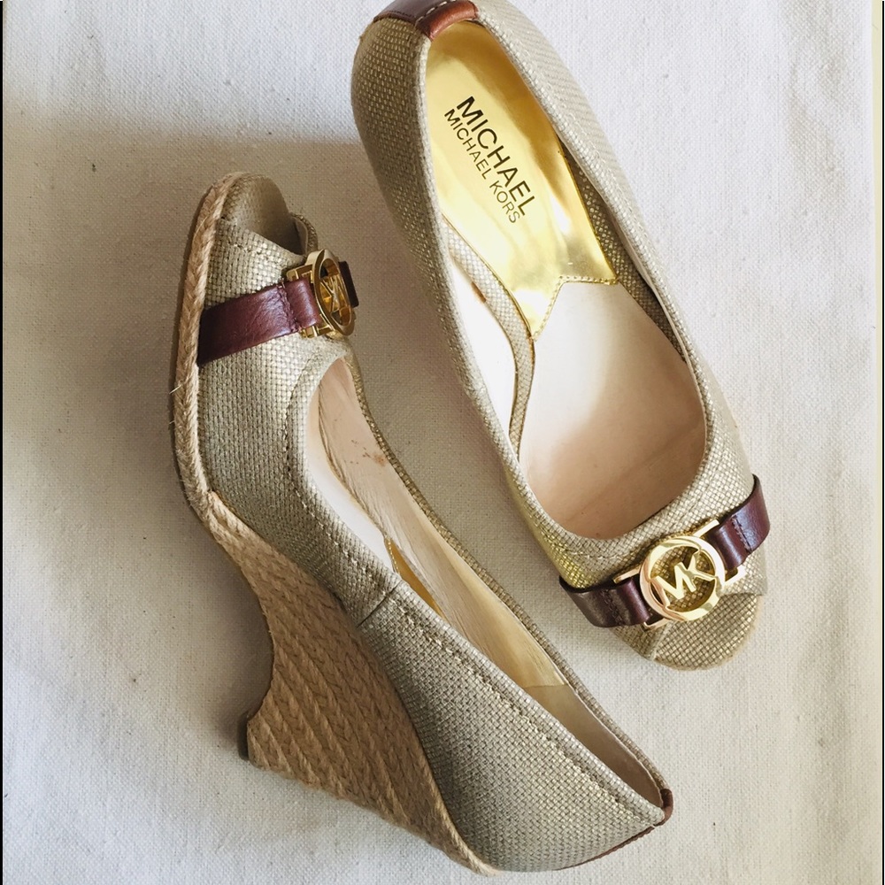 MICHAEL Michael Kors Peep Toe Wedge Espadrilles